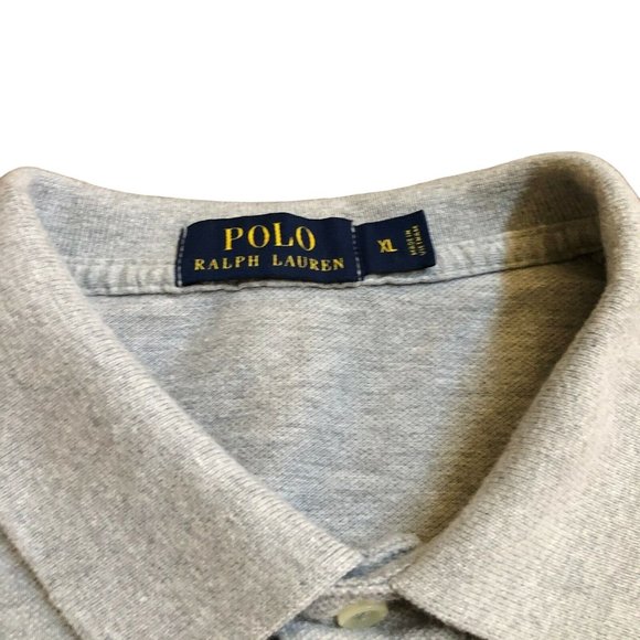 Polo by Ralph Lauren Men Short Sleeve 100% Cotton Polo Plain Gray, Size XL - Picture 3 of 7